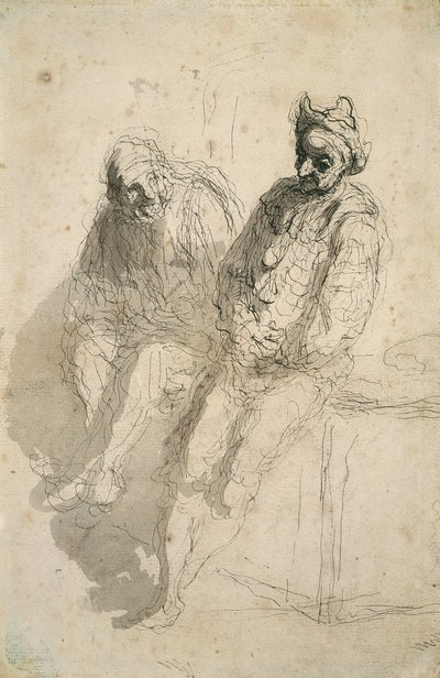 Zwei Gaukler von Honoré Daumier