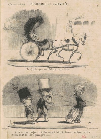 Ein Cabriolet mit einer unangenehmen Ähnlichkeit... von Honoré Daumier