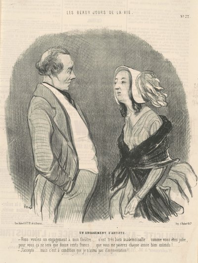 Ein Künstlervertrag von Honoré Daumier