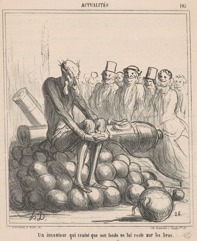 Ein Erfinder, der fürchtet, dass sein Kapital ihm bleibt ... von Honoré Daumier