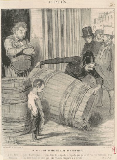 Ein verärgerter Weinhändler von Honoré Daumier