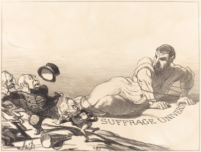 Eine Panik der Lilliputaner... von Honoré Daumier