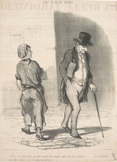 Da ist ein Typ, der muss... besorgt sein... von Honoré Daumier