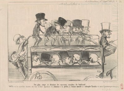 Ansicht... und Erhebung der... Omnibusse des Boulevards... von Honoré Daumier