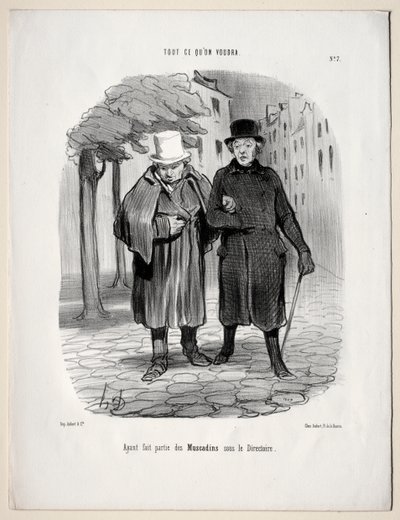 Was du willst, Platte 7: Die Rolle der Dandys unter dem Verzeichnis übernommen von Honoré Daumier