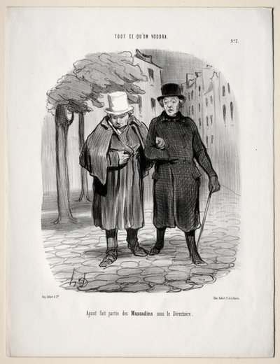 Was du willst, Tafel 7: Die Rolle der Dandies unter dem Direktorium von Honoré Daumier