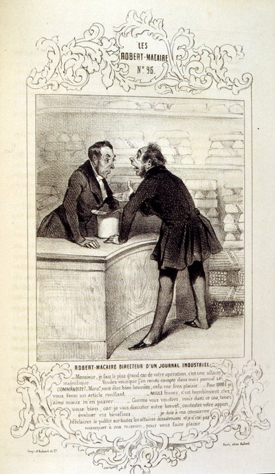 Illustrationen über Ideen und Legenden Philipon unter dem Titel Les Cent und Robert Macaire von Honoré Daumier