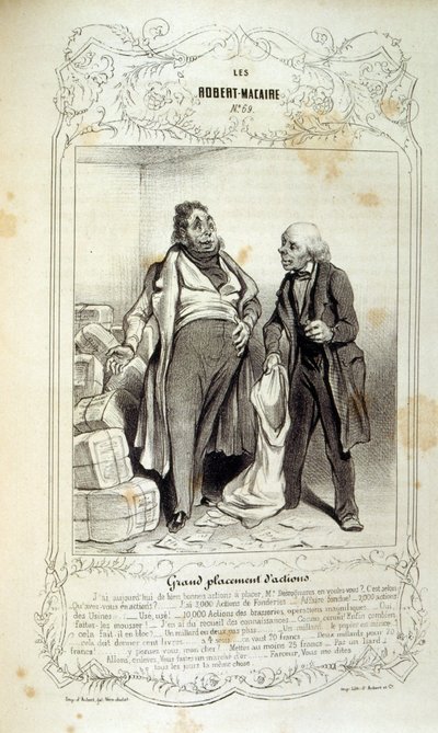 Illustrationen über Ideen und Legenden von Philipon unter dem Titel Les Cent und Robert Macaire von Honoré Daumier
