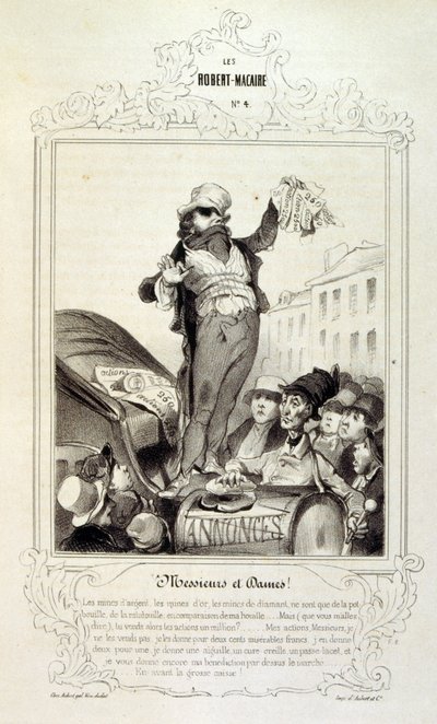 Illustrationen über Ideen und Legenden Philipon unter dem Titel Les Cent und Robert Macaire von Honoré Daumier