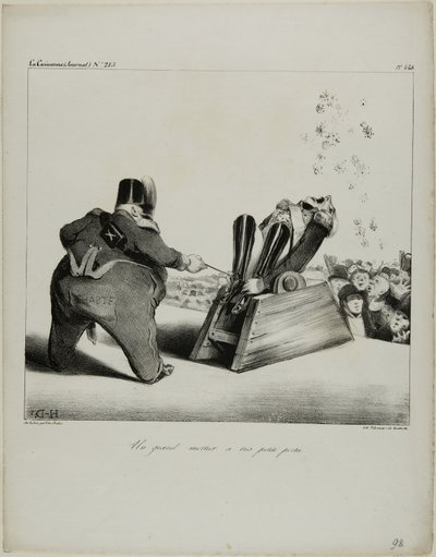 Ein großer Mörser mit kurzer Reichweite, Tafel 488 von Honoré Victorin Daumier