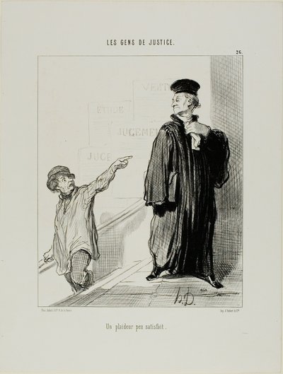 Ein eher unzufriedener Prozessbeteiligter, Platte 26 aus Les Gens De Justice von Honoré Victorin Daumier