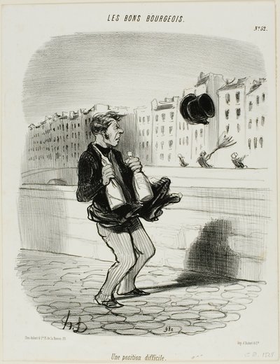 Eine peinliche Situation, Platte 52 aus Les Bons Bourgeois von Honoré Victorin Daumier