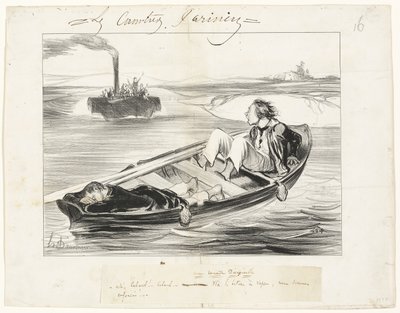 Eine unangenehme Begegnung, Platte sechzehn aus Les Canotiers Parisiens von Honoré Victorin Daumier