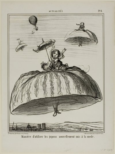 Eine andere Möglichkeit, die neuen Petticoats zu nutzen, die kürzlich in Mode gekommen sind, Platte 294 aus Actualités von Honoré Victorin Daumier