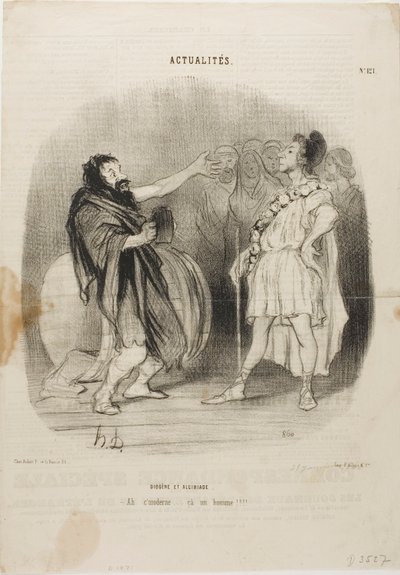 Diogenes und Alkibiades im Odeon, Platte 121 aus Actualités von Honoré Victorin Daumier