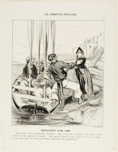 Einschiffung einer Dame von Honoré Victorin Daumier