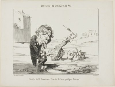 Anhänger von Herrn Cobden, die ihre friedlichen Funktionen ausüben, Tafel 5 aus Souvenirs Du Congres De La Paix von Honoré Victorin Daumier