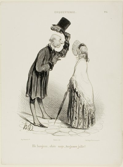 „Hallo, Engel, immer hübsch...“, Platte 3 aus Koketterie von Honoré Victorin Daumier