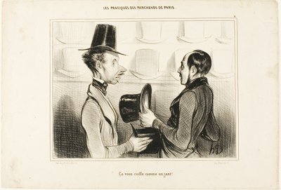 "Es passt Ihnen wie angegossen!", Platte 34 aus Pariser Typen von Honoré Victorin Daumier