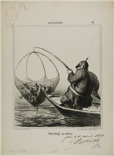Überladen! Es wird platzen!, Platte 67 aus Actualités von Honoré Victorin Daumier