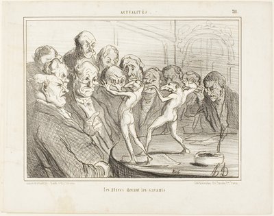 Die Azteken vor den Wissenschaftlern, Tafel 211 aus Actualités von Honoré Victorin Daumier