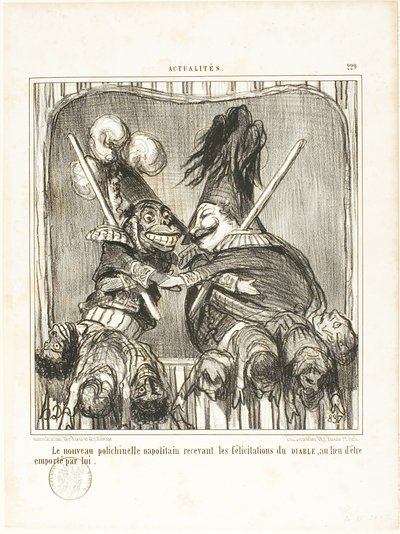 Der neue neapolitanische Narr, Platte 229 aus Actualités von Honoré Victorin Daumier