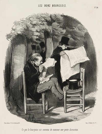 Das ist, was ein Bourgeois als kleine Ablenkung betrachtet, Tafel 14 aus Les Bons Bourgeois von Honoré Victorin Daumier