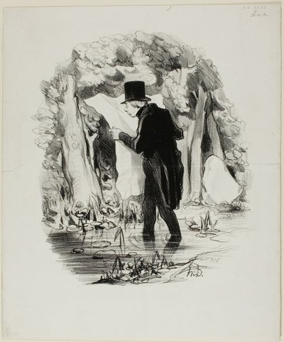 Hierhin könnte Sie die Lektüre des Constitutionnel führen, Tafel 8 aus Pastorales von Honoré Victorin Daumier