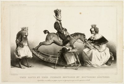 Sehr hohe und mächtige legitime Bälger. Völker, verteidigt euch, zerreißt euch, opfert euch für diese Royals, ihr gehört ihnen, Idioten, Platte 19 von Honoré Victorin Daumier