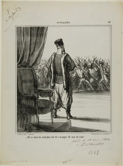 „Was ist damit..., sie scheinen sich nicht mehr für mich zu interessieren,“ Platte 89 aus Actualités von Honoré Victorin Daumier