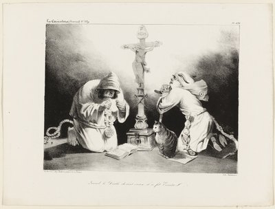 Als der Teufel alt wurde, wurde er ein Einsiedler, Platte 476 von Honoré Victorin Daumier