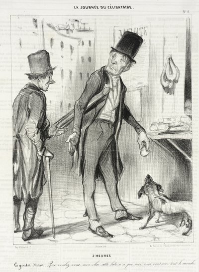 2 Uhr - Azors Zwischenmahlzeit von Honoré Daumier