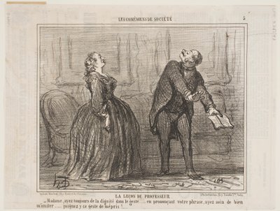 EINE LEKTION VOM PROFESSOR von Honoré Daumier
