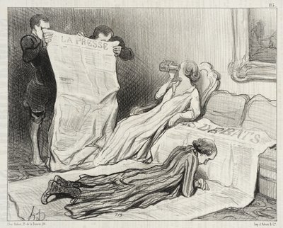 Abonnenten erhalten ihre Zeitung... von Honoré Daumier