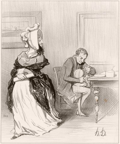 Adieu, mein Lieber, ich gehe zu meinen Verlegern... von Honoré Daumier