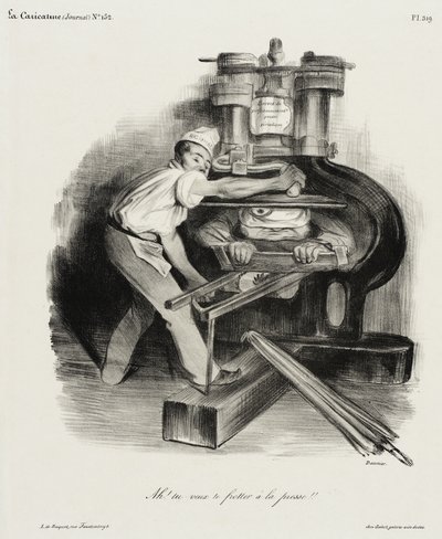 Ah! Du willst dich mit der Presse anlegen!! von Honoré Daumier