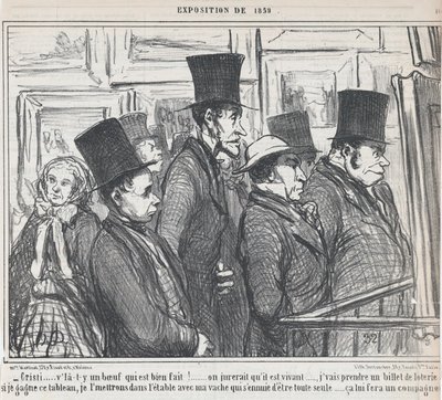 Cristi,... da ist ein Ochse, der gut gemacht ist!..., aus Exposition de 1859, veröffentlicht in Le Charivari, 4. Mai 1859 von Honoré Daumier