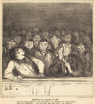 Verfall des Dramas im Jahr 1866 von Honoré Daumier