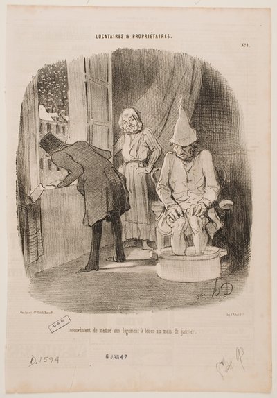 Der Nachteil, wenn man seine Wohnung im Januar zur Vermietung anbietet von Honoré Daumier