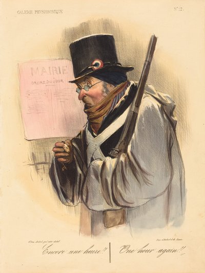 Noch eine Stunde!! von Honoré Daumier