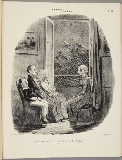 Und zu sagen, dass heute St. Médard ist! von Honoré Daumier