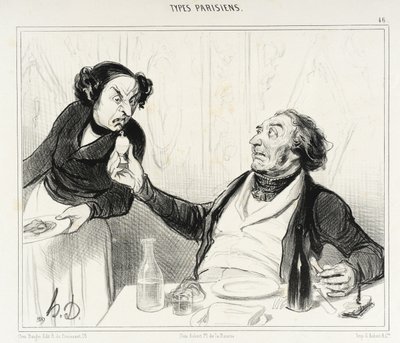 Kellner, was ist denn das da?... von Honoré Daumier