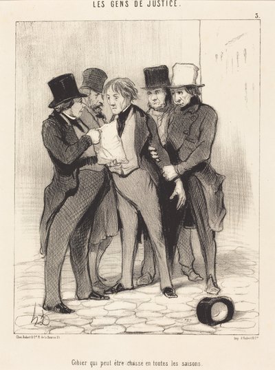 Wild, das zu allen Jahreszeiten gejagt werden kann von Honoré Daumier