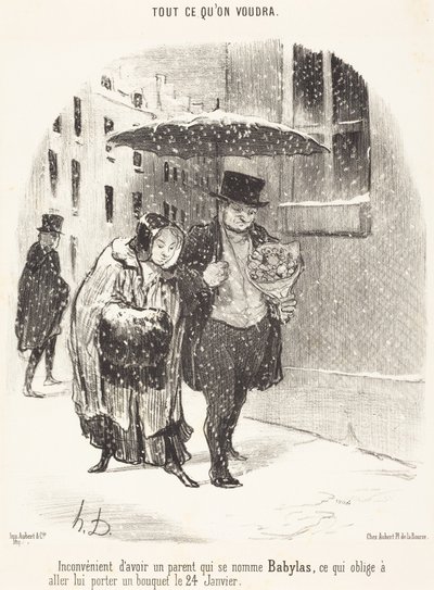 Unannehmlichkeit, einen Verwandten zu haben, der Babylas heißt... von Honoré Daumier