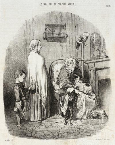 Ich vermiete nicht an Leute mit Kindern!... von Honoré Daumier
