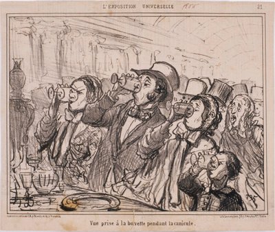 Die Weltausstellung: Blick von der Erfrischungsbude während der Hitzewelle von Honoré Daumier
