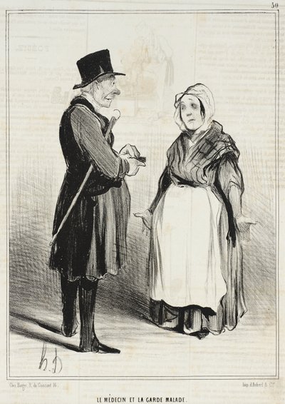 Der Arzt und die Krankenpflegerin von Honoré Daumier