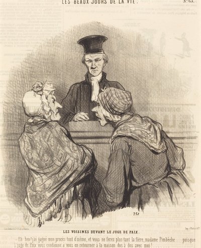 Die Nachbarn vor dem Friedensrichter von Honoré Daumier