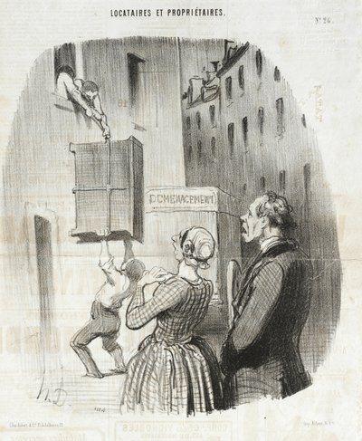 Nächtlich umherziehende Mieter von Honoré Daumier