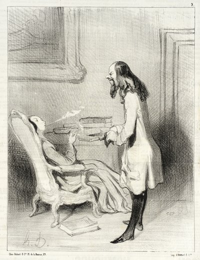 Madame, wie finden Sie diese Zigarette? von Honoré Daumier
